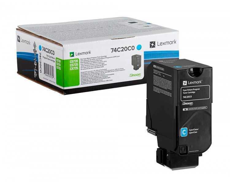 Toner lexmark laser 74c20c0 cx725de / cs720d e/ cs725de cian 3000 paginas