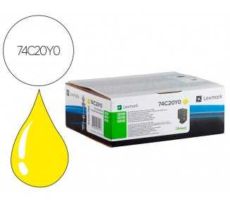 Toner lexmark laser 74c20y0 cx725de / cs720de / cs725de amarillo 3000 paginas