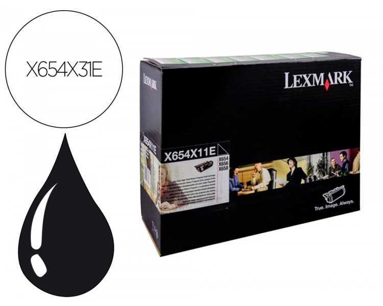 Toner lexmark laser x654x31e / x654de/ 654 / 656de / 658de negro 36000 paginas