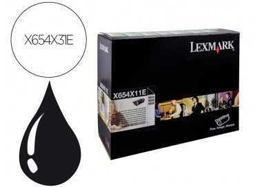 Toner lexmark laser x654x31e / x654de/ 654 / 656de / 658de negro 36000 paginas