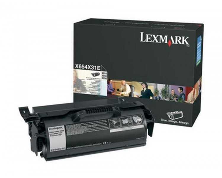 Toner lexmark laser x654x31e / x654de/ 654 / 656de / 658de negro 36000 paginas