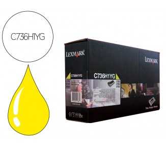 Toner laser lexmark c736h1yg amarillo 10000 paginas