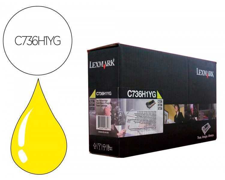Toner laser lexmark c736h1yg amarillo 10000 paginas