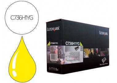 Toner laser lexmark c736h1yg amarillo 10000 paginas