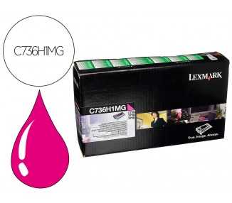 Toner laser lexmark c736h1mg magenta 10000 paginas
