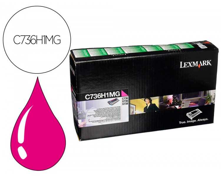 Toner laser lexmark c736h1mg magenta 10000 paginas