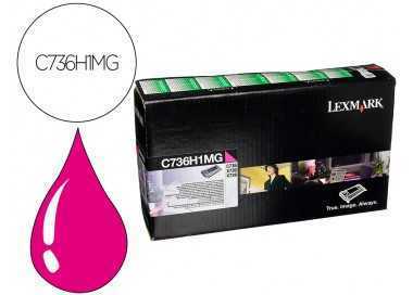 Toner laser lexmark c736h1mg magenta 10000 paginas