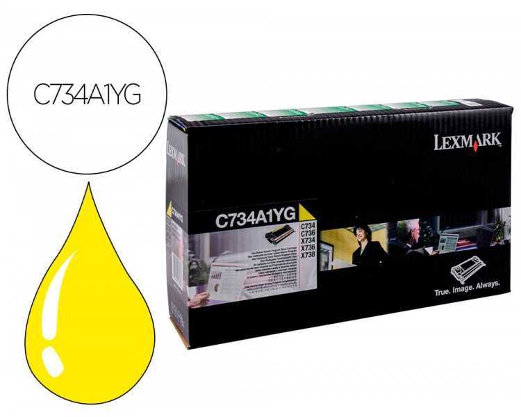 Toner laser lexmark c734 amarillo 6000 paginas