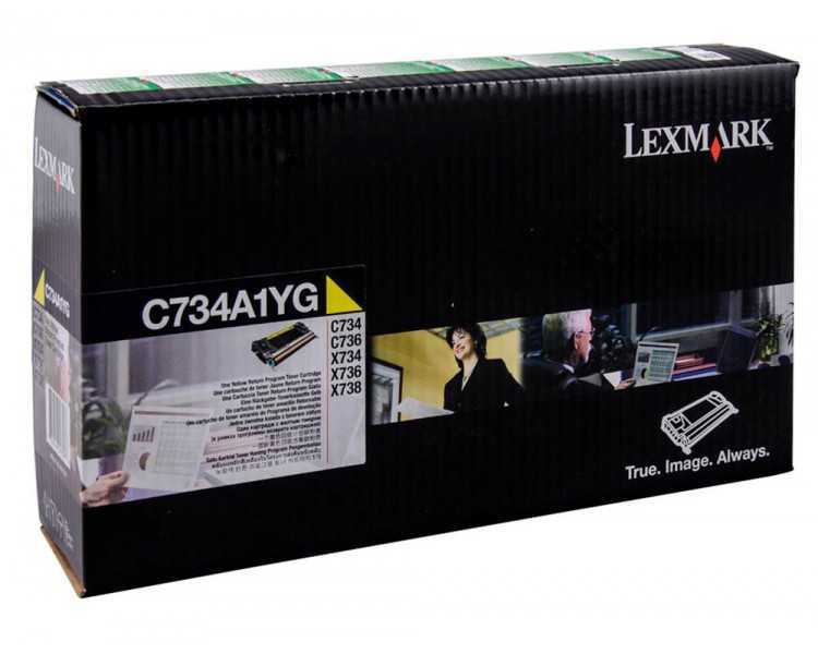 Toner laser lexmark c734 amarillo 6000 paginas
