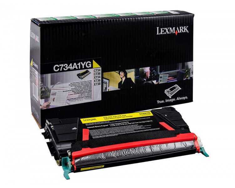 Toner laser lexmark c734 amarillo 6000 paginas