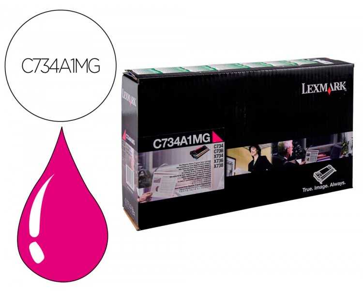Toner laser lexmark c734 magenta 6000 paginas