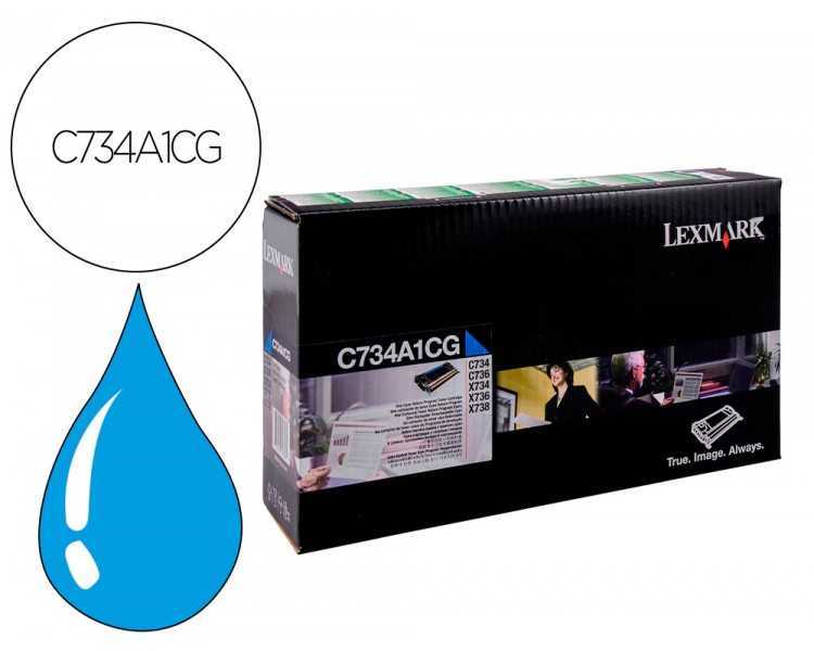 Toner laser lexmark c734 cian 6000 paginas