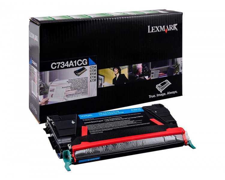 Toner laser lexmark c734 cian 6000 paginas