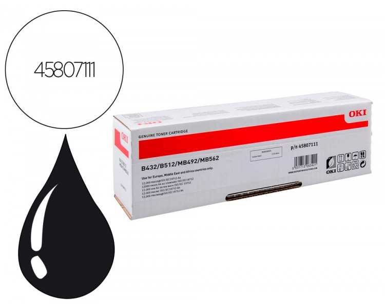 Toner oki n45807111 negro 12000 paginas