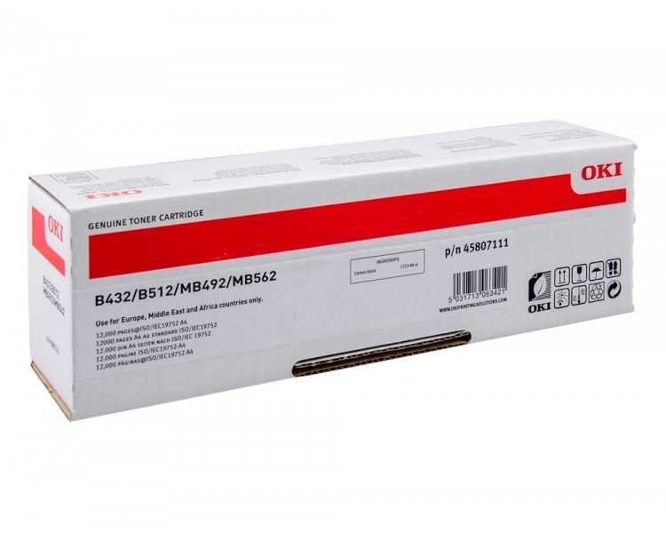 Toner oki n45807111 negro 12000 paginas