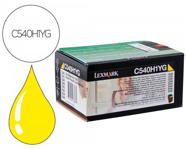 Toner laser lexmark c540h1yg amarillo c540/ 2000 paginas