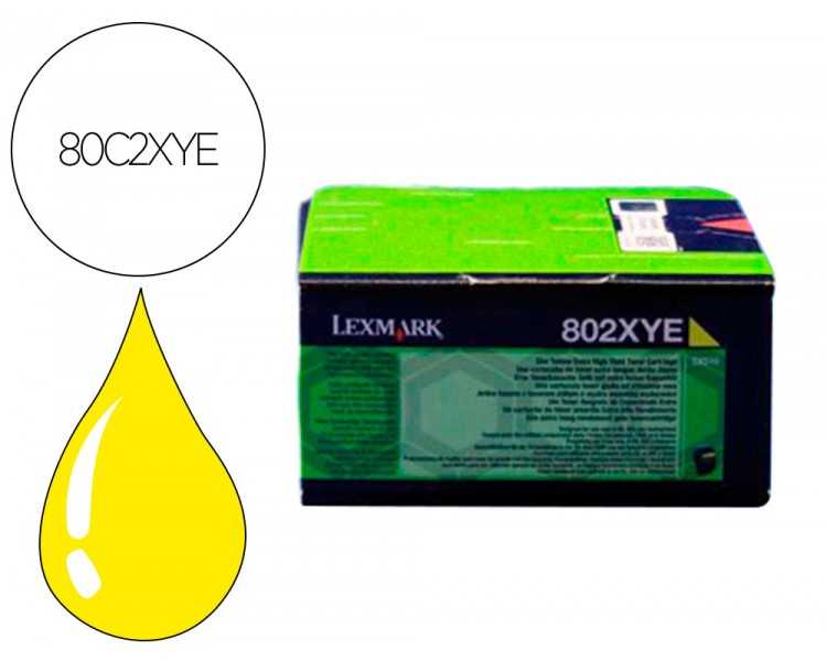 Toner laser lexmark 80c2xye amarillo 4000 paginas