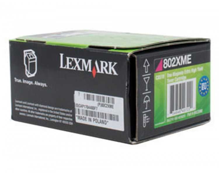 Toner laser lexmark 80c2xme magenta 4000 paginas
