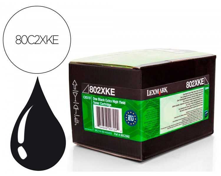 Toner laser lexmark 80c2xke negro 8000 paginas