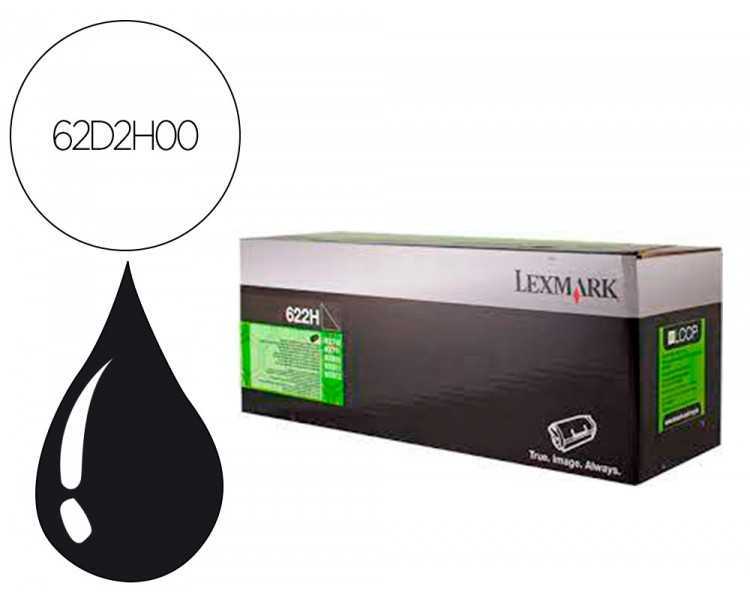 Toner laser lexmark 622h negro