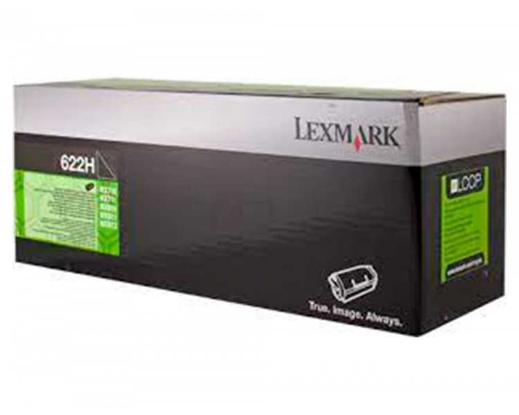 Toner laser lexmark 622h negro