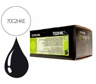 Toner laser lexmark 702hke negro 4000 paginas