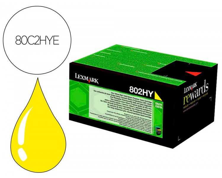 Toner laser lexmark 80c2hye amarillo 3000 paginas