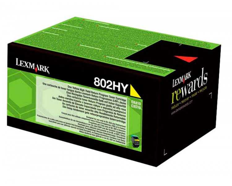 Toner laser lexmark 80c2hye amarillo 3000 paginas