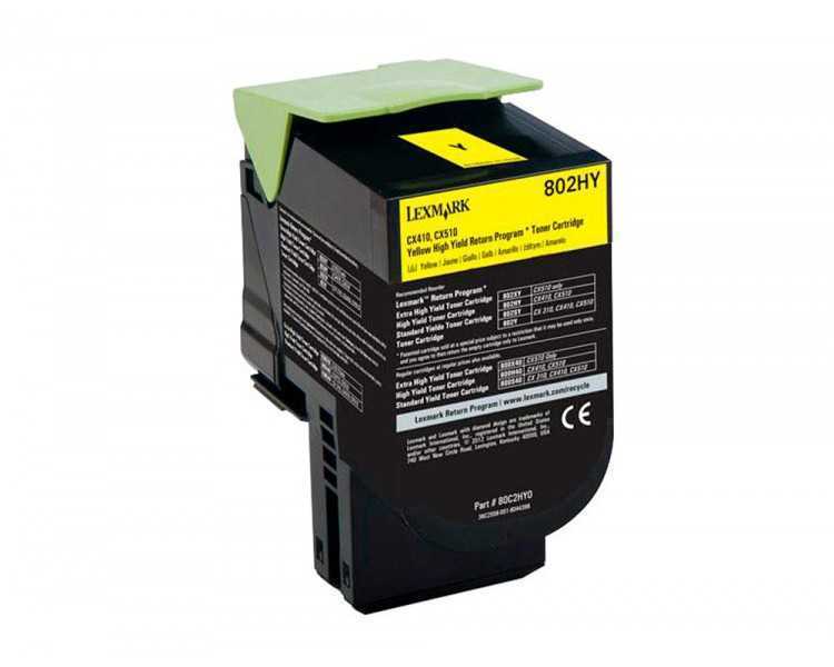 Toner laser lexmark 80c2hye amarillo 3000 paginas