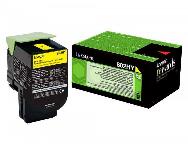 Toner laser lexmark 80c2hye amarillo 3000 paginas