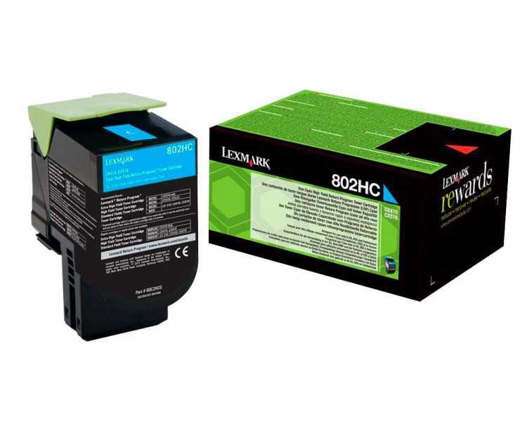 Toner laser lexmark 80c2hce cian 3000 paginas
