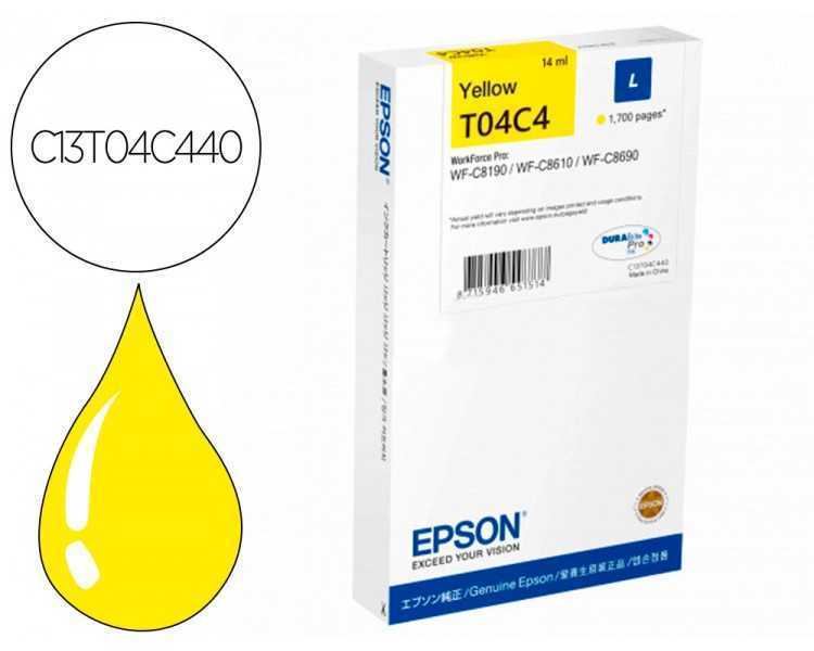 Ink-jet epson t04c4 amarillo 1700 paginas