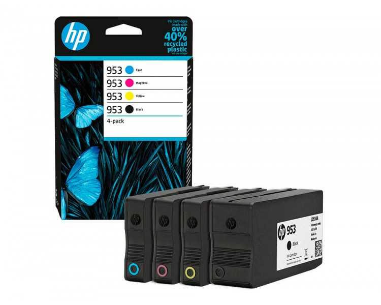 Ink-jet hp 953 bk/cmy 6zc69ae multipack negro/ cian / magenta / amarillo. negro 900 pag. y colores 630 pag.