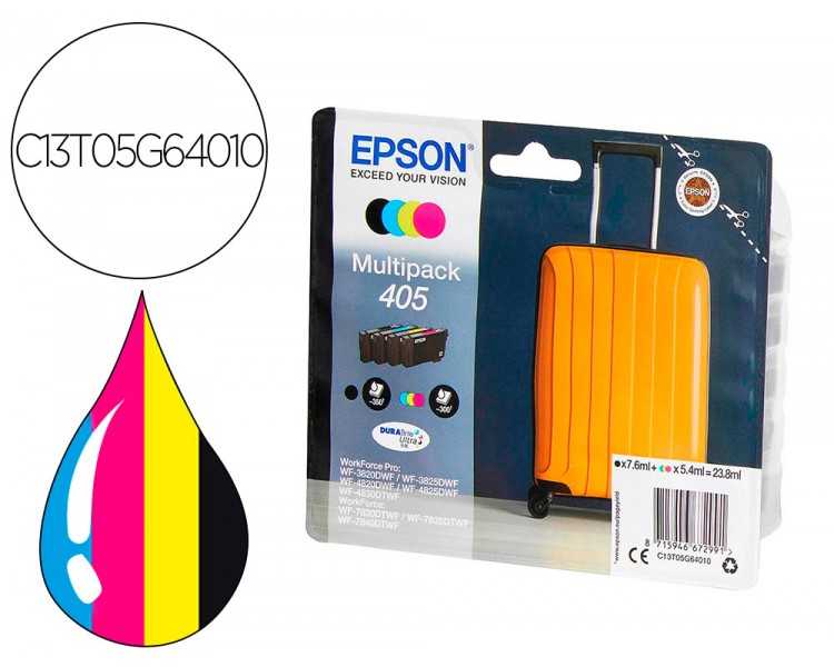Ink-jet epson 405 wf-3820dwf / wf-4820dwf / wf-7830dtwf / wf-7840dtwf alta capacidad pack de 4 colores