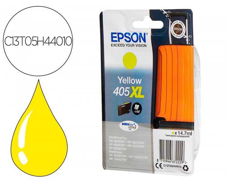 Ink-jet epson 405 xl wf-3820dwf / wf-4820dwf / wf-7830dtwf / wf-7840dtwf alta capacidad amarillo