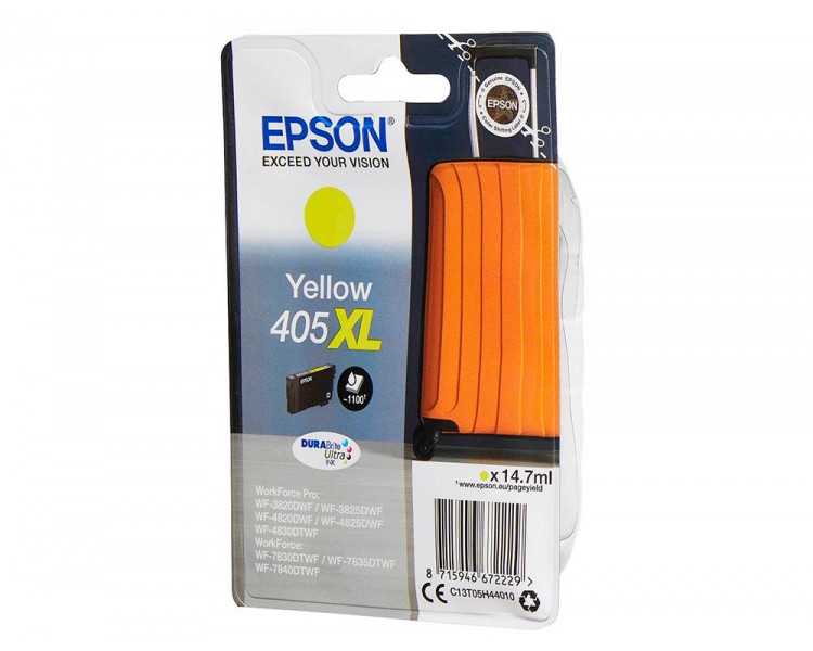 Ink-jet epson 405 xl wf-3820dwf / wf-4820dwf / wf-7830dtwf / wf-7840dtwf alta capacidad amarillo