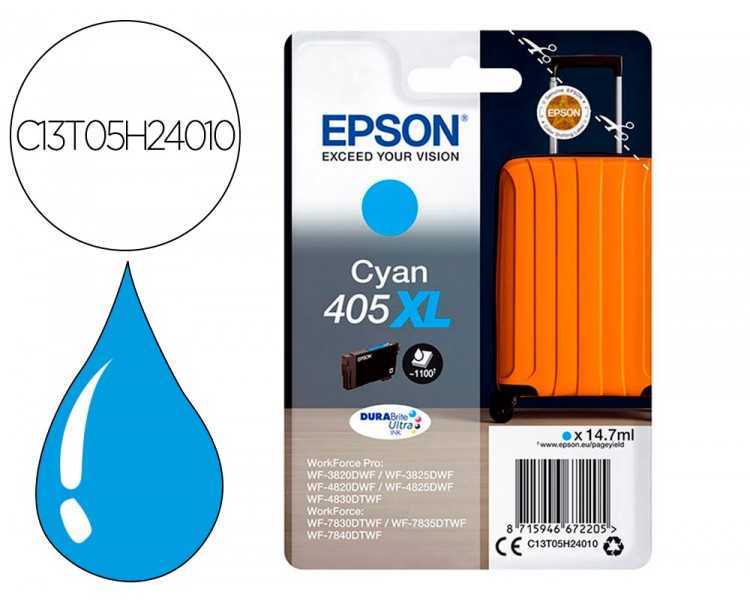 Ink-jet epson 405 xl wf-3820dwf / wf-4820dwf / wf-7830dtwf / wf-7840dtwf alta capacidad cian