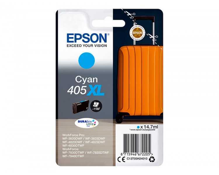 Ink-jet epson 405 xl wf-3820dwf / wf-4820dwf / wf-7830dtwf / wf-7840dtwf alta capacidad cian