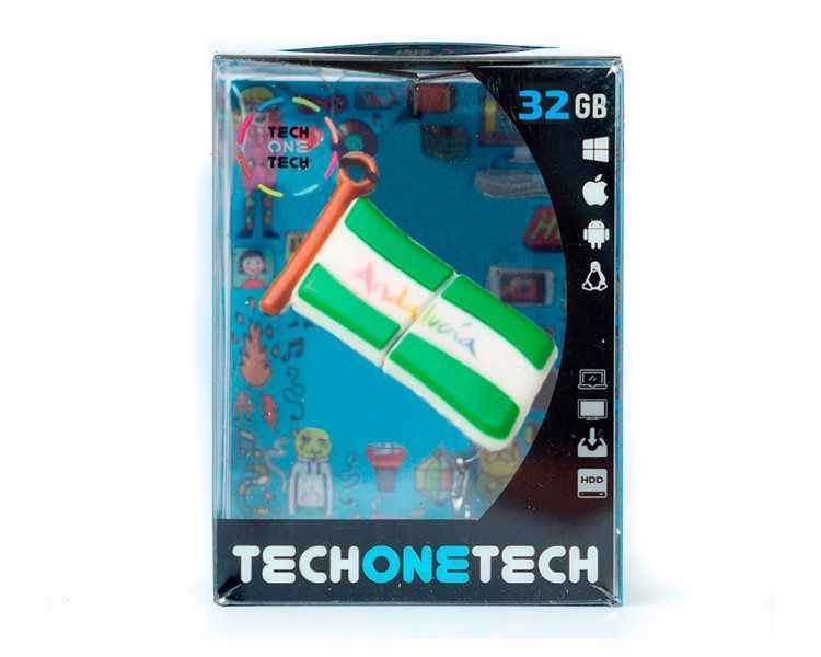 Memoria usb tech on tech bandera andalucia 32 gb