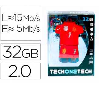 Memoria usb tech on tech seleccion futbol españa mundial brasil 32 gb