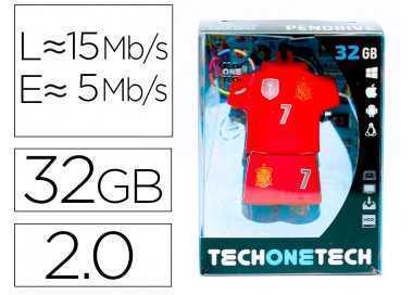 Memoria usb tech on tech seleccion futbol españa mundial brasil 32 gb