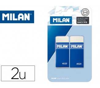 Goma de borrar milan 4020 miga de pan blister de 2 unidades