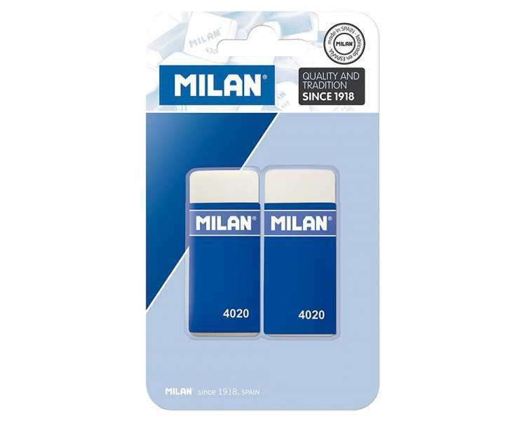 Goma de borrar milan 4020 miga de pan blister de 2 unidades