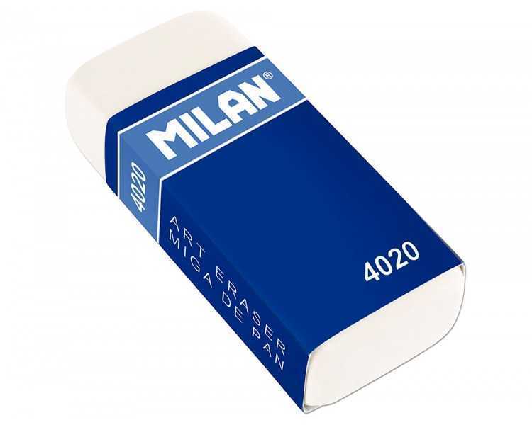 Goma de borrar milan 4020 miga de pan blister de 2 unidades
