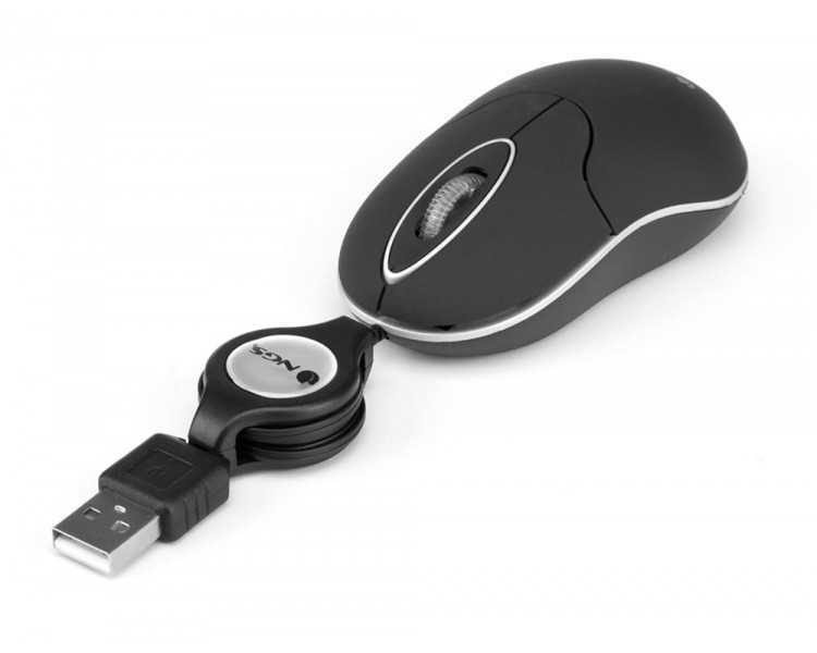 Raton ngs wired sin 1000 dpi retractil 3 botones usb color negro