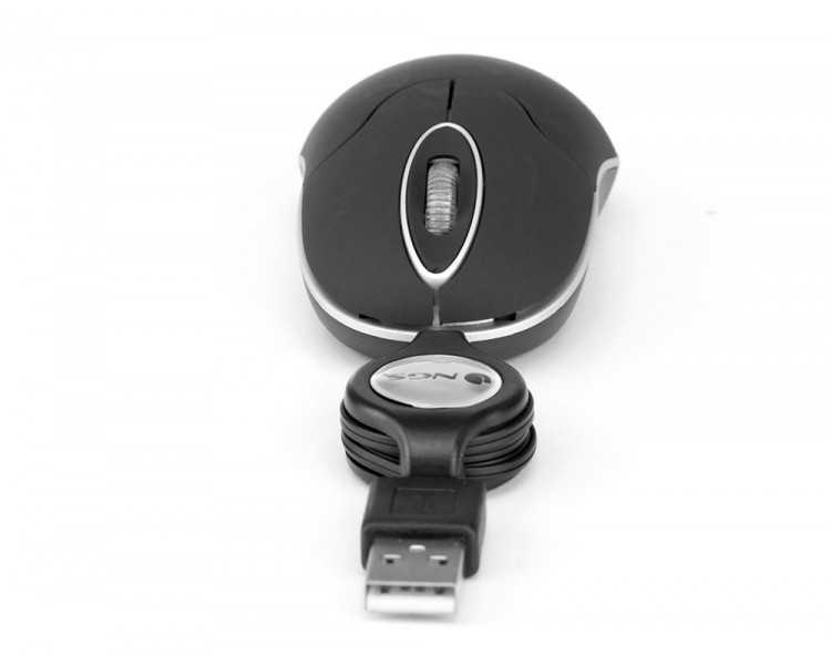 Raton ngs wired sin 1000 dpi retractil 3 botones usb color negro