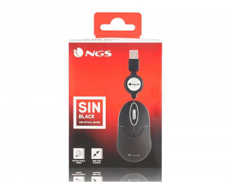 Raton ngs wired sin 1000 dpi retractil 3 botones usb color negro