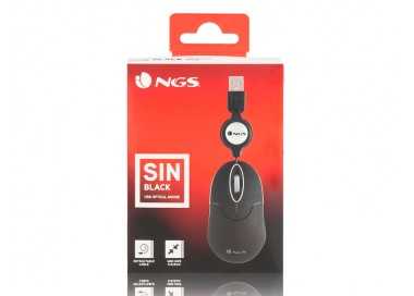 Raton ngs wired sin 1000 dpi retractil 3 botones usb color negro Raton ngs wired sin 1000 dpi retractil 3 botones usb color negro