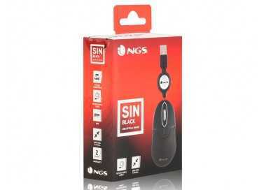 Raton ngs wired sin 1000 dpi retractil 3 botones usb color negro Raton ngs wired sin 1000 dpi retractil 3 botones usb color negro