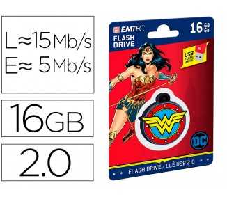 Memoria usb emtec flash 16 gb usb 2.0 collector wonder woman